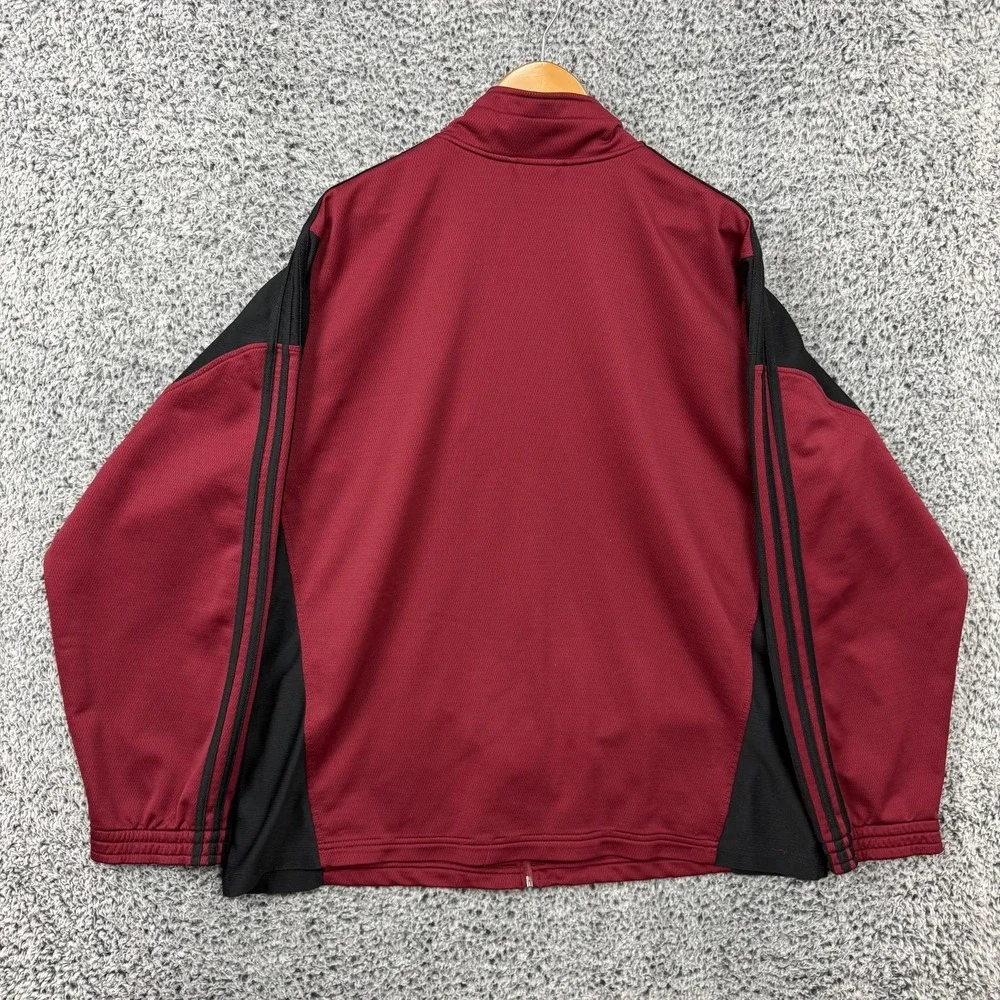 Vintage Y2K Adidas Jacket Mens 2XL Red Black 3-Stripes Track Full Zip Adult XXL